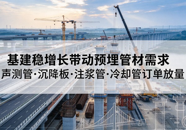 玛曲基建稳增长带动预埋监测管材需求，声测管、沉降板、注浆管订单持续放量